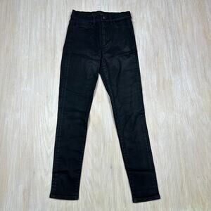 Joe's Flawless The Charlie High Rise Skinny Ankle Black Sleek Classic Jeans 24